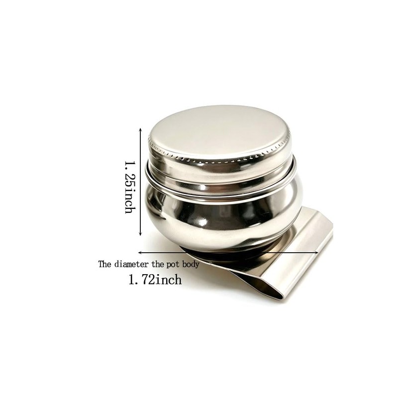 2Pcs Stainless Steel Single Dipper Palette Cup with Screw Lid