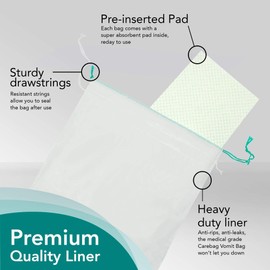 The Original Carebag Vomit Bag with Super Absorbent Pad, 60 Count (3 Boxes of 20)–Absorbent Emesis Bag for Emergency–Medical Grade, Disposable Nausea Bag for Travel–Barf Bags for The Car, Uber & Lyft