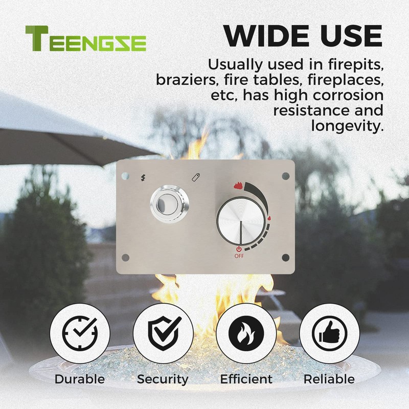 TEENGSE Fire Pit Gas Burner Spark Ignition Kit Indoor Outdoor