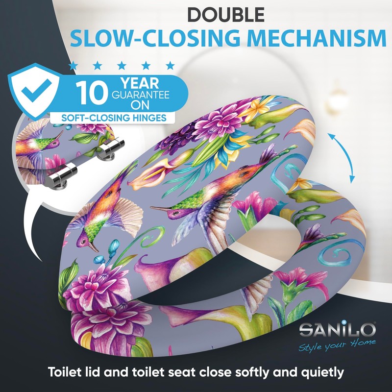 Sanilo Soft Close Toilet Seat ROUND, Quiet and Slow Close