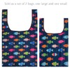 allydrew JoliBag Nylon Reusable Grocery Bag, 2 Pack, Colorful Fish,