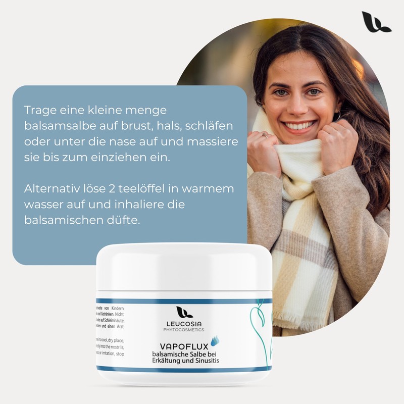 VapoFlux, 50 ml, Natural Cold Balm with Essential Oils, Eucalyptus,