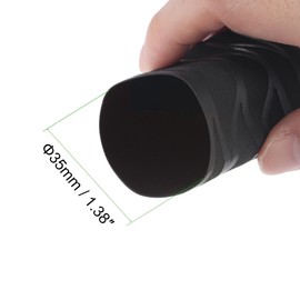 Unifizz Heat Shrink Wrap Tubing for Fishing Rod Grips Handle 35mm Dia 58mm Flat Width 1.7:1 Ratio Shrinkable Tube Cable Sleeve 5ft - Black