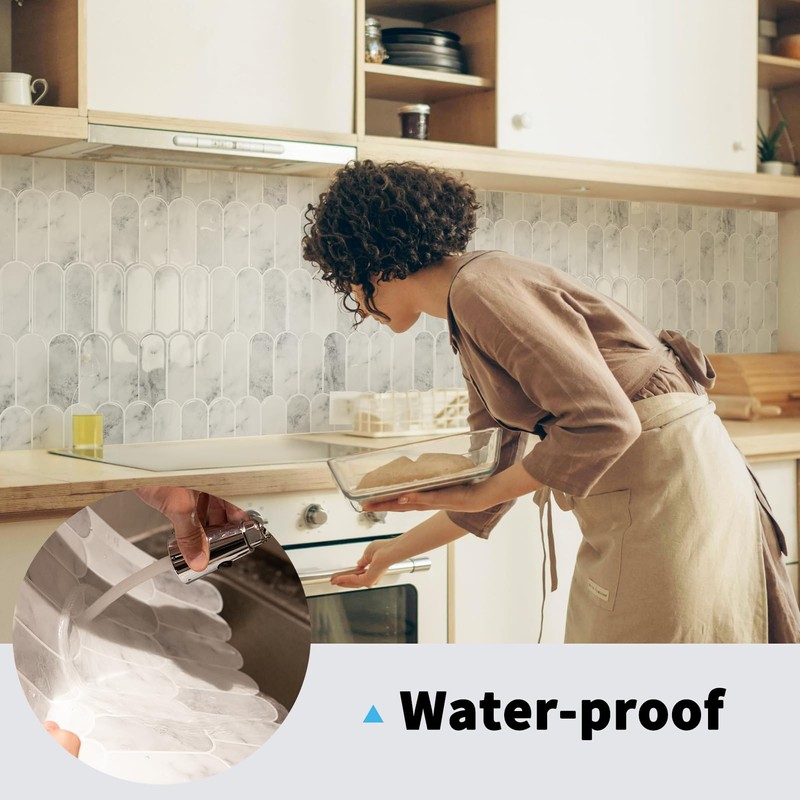 Art3d 10-Sheet Peel and Stick Kitchen Backsplash Tile, Vinyl Stick
