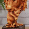 Widdop NATURECRAFT WOOD EFFECT RESIN FIGURINE - LION & CUB