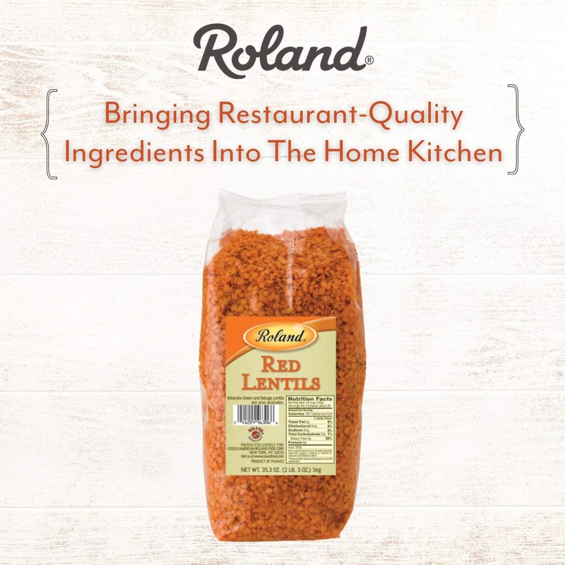 Roland Foods Dried Split Red Lentils, 35.3 Ounce Bag, Pack