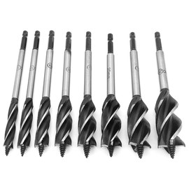 DingGreat 8Pcs 1/4" Hex Shank Four Slot Wood Drill Bits, Twist Drill Bit Sets, 4 Slotted Auger Wood Concrete Drill Bit Kits, Woodworking Open Hole Tools 10-25mm