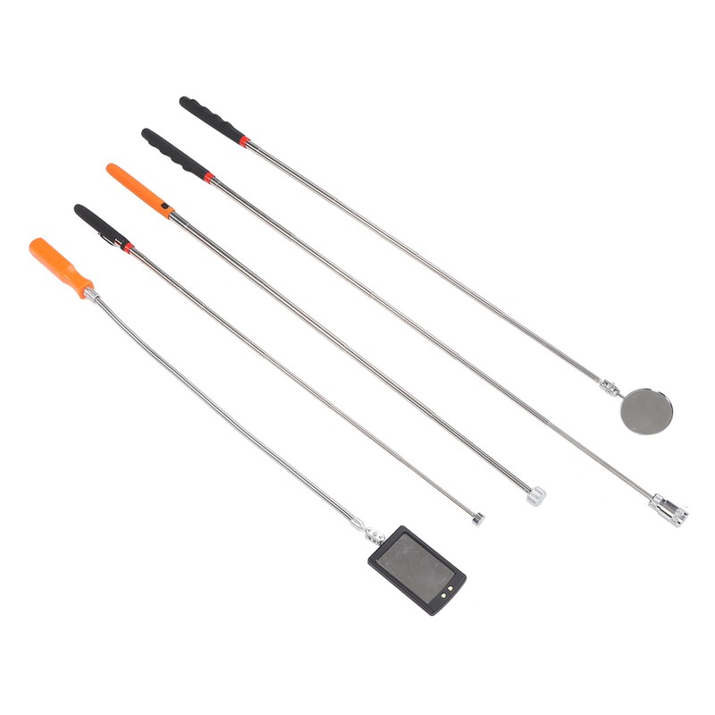 5Pcs Telescoping Magnetic Pickup Tool 360° Rotation Shock Resistant LED