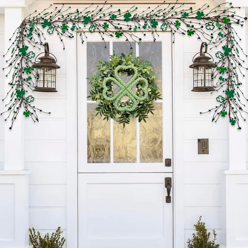 1 Pcs St Patricks Day Garland 5ft, Shamrock Garland, St