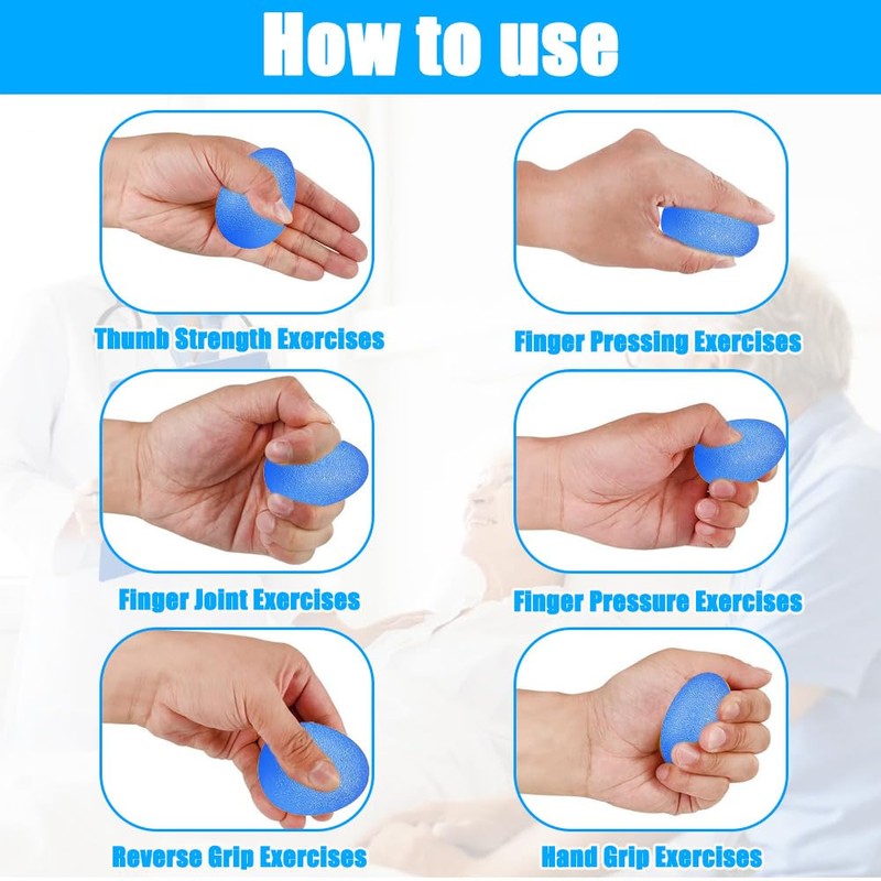 Abiemuce Finger Trainer Hand Trainer, 4 Pieces Finger Trainer Ball