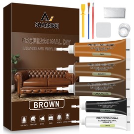 SHABEIBEI Leather Repair Kit for Furniture, Leather Couch Repair Kit for Sofa, Jacket, Car Seats and Purse with Super Easy Instructions Repair Tears & Burn Holes (Brown)