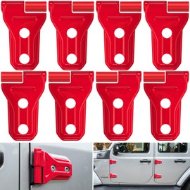 Door Hinge Cover Trim Exterior Accessories Decoration for 2018-2025 Jeep Wrangler JL JLU Sport Sahara Freedom Rubicon Unlimited & Gladiator JT 2-Door and 4-Door (Red 8PCS)