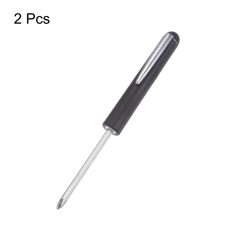 sourcing map 2pcs Non-Magnetic Pocket Screwdriver 4mm Phillips 3mm Slotted
