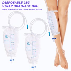 Urine Bag Leg Bags: 4 Pieces 750 ml Leg Bags Urine Drainage Bag Urine Collection Bag Drainage Bag with 2 Straps Urine Bag with Valve and T-Drain Urine Drainage Bag Drainage Bag