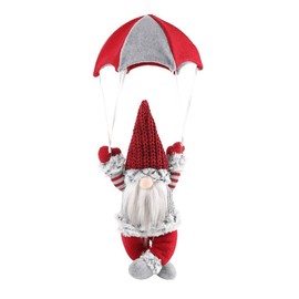 GiftShop Christmas Parachute Gnome Xmas Decorations Hanging Home Decor Grey Red Gonk Nordic Ornaments Gift Large Sequin Gnomes (Red)