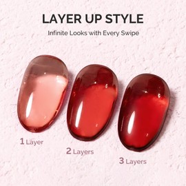 MelodySusie Red Gel Nail Polish, 0.5Fl.oz Jeweliver Jelly Nail Polish Translucent Cherry Red Deep Color Sheer Soak Off UV LED Light Cure Gift for Women Nail Art Manicure JDZ30