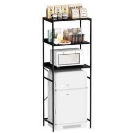 QieerHior QieerHior Mini Fridge Shelf Mini Fridge and Microwave Stand Over Mini Fridge Storage Rack 3 Tier Microwave and Fridge Stand Suitable for Dorm, Kitchens, Offices, Black