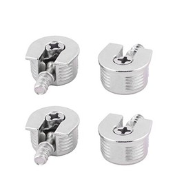 sourcingmap Metal Home Furniture Half-Round Shape Screw in Type Shelf Holder Pin 4 Pcs