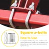 SENKEYFE 4 Pcs 304 Stainless Steel Square U-Bolts with Washers