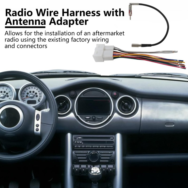Car Radio Wire Harness w/Antenna Adapter Kit Fit for Chevy