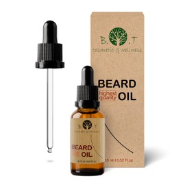 3 in 1 Beard Oil Moisturising Hair Growth Stimulating Serum Premium 15ml Castor Oil, Jojoba Oil, Almond Oil and Essential Oils 100% Natural Vegan Gift for Father's Day