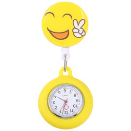 iplusmile Retractable Watch Portable Pocket Watches Clip Hanging Pocket Watch for Doctor, Yellow, 66X4.5CM