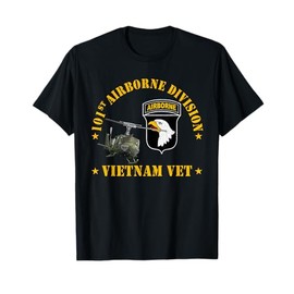 101st Airborne Division Vietnam Veteran UH1 Gunship Military T-Shirt