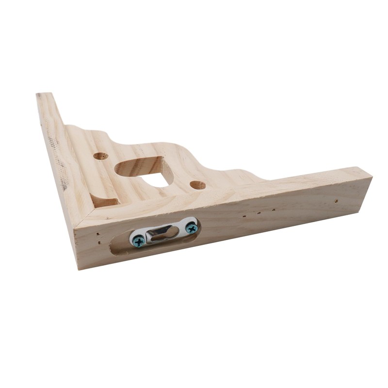 Antrader 2PCS Wooden Shelf Brackets,8" Wall Mount Natural Wood Bracket,Solid