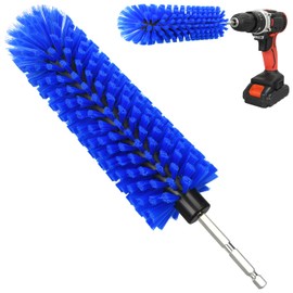 Drill Brush for Car Wheel and Bottle, 25cm Long, for Wheels, Rims, Engines, Exhaust, Bottle(Blue)