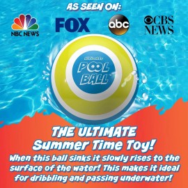 Activ Life The Ultimate Pool Ball, Ultra-Durable & Bright, Yellow/Cyan 6 inches
