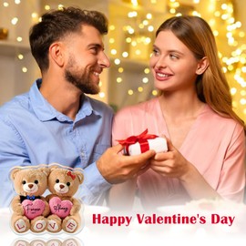 FLYAB Valentine's Day Gifts for Her - Forever and Always Love Bears Cute Gifts for Girlfriend from Boyfriend Birthday Anniversary Christmas Gifts for Wife Home Decoration Paperweight
