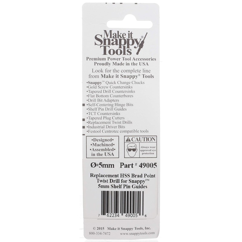 Make it Snappy Tools Replacement HSS Brad Point Drill for