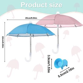 2 Pcs Phone Umbrella for Sun Suction Cup Stand Multifunctional Cell Phone Mini Umbrella Sun Shade Outdoor Glare Blocking Phone Umbrella with Cute Piggy Style Suction Cup Phone Holder Outdoor Traveling