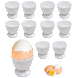 Set of 9 Round Egg Cups 4.4 x 4.6 cm, Egg Cups, White Egg Cup Set, for Breakfast Egg at Brunch and Buffet Easter Gifts, Egg Stand for Any Breakfast Table Hard and Soft Boiled Eggs