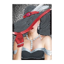 DCIDBEI DIY Blank A5 Diamond Painting Writing Book, Diamond Painting Notepad, School Supplies Gifts for Birthday, 50 Sheets, 100 Pages, Women in Black Evening Dress