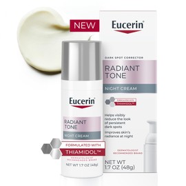 Eucerin Radiant Tone Night Cream, Dark Spot Corrector with Thiamidol, Night Moisturizer for Face Helps Visibly Reduce the Look of Persistent Dark Spots, All Skin Types, 1.7 Oz Bottle