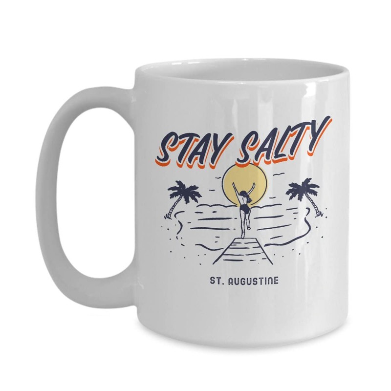 Stay salty st white gift mug