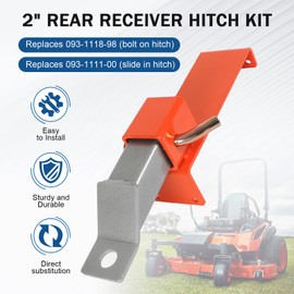 093-1118-98 Hitch Kit with Pin Replacement for Bad Boy Rambler, Magnum, ZT Elite, Avengers and 2018-2020 Mavericks 2" Rear Receiver Hitch 093-1118-98 & 093-1111-00 (Red)