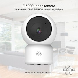 ELRO CI5000 Indoor WiFi IP Surveillance Camera with Motion Sensor and Night Vision - Full HD 1080P Surveillance Camera with Siren