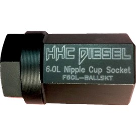 HHC Diesel ~ FORD 6.0L Nipple Cup/Ball Tube Socket~High Pressure Oil Rail Tool with 1/2" Square Drive F60L-BALSKT
