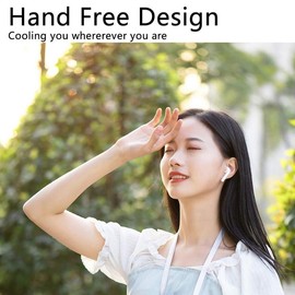 Portable Hanging Neck Fan Wearable Personal Fan Battery Operated USB Rechargeable 3 Speed Mini Handheld Air Conditioning Cooling Refrigeration Necklace Fan for Women Eyelash Camping Outdoor(White))