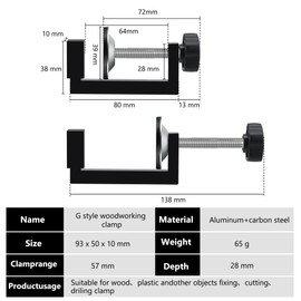 4 Pcs G Clamps for Woodwork, Adjustable C Wood Clamps, Heavy Duty Universal WoodClamps, Small Screw Table Bar Clamps for Carpentry DIY Projects Woodworking