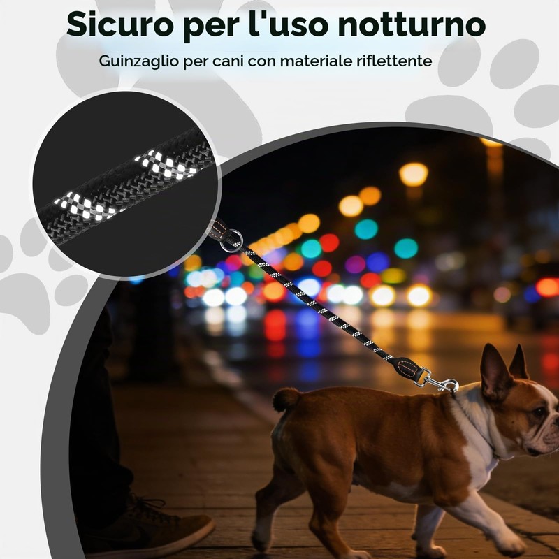 Guinzaglio per Cani Regolabile 2m per Cani Di Taglia Grande