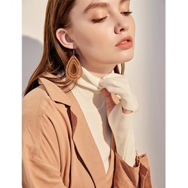 Boho Natural Wood Teardrop Geometric Lightweight Drop Circle Earrings Handmade Natural Retro Bohemia Retro Teardrop Earrings for Women (1 Retro Wood Earrings)