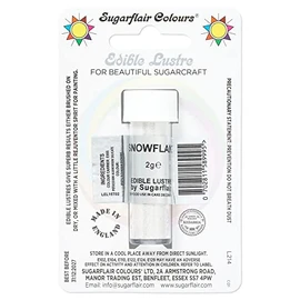 Sugarflair Snowflake Edible Lustre Dust, Add a Lustrous Shine to Cakes or Decorations. Brush On or Add Rejuvenator to Create Eye-Catching Edible Paint, Gives Shine to Your Bakes - 2g