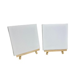 20x20cm Canvas and Wooden Easel Set