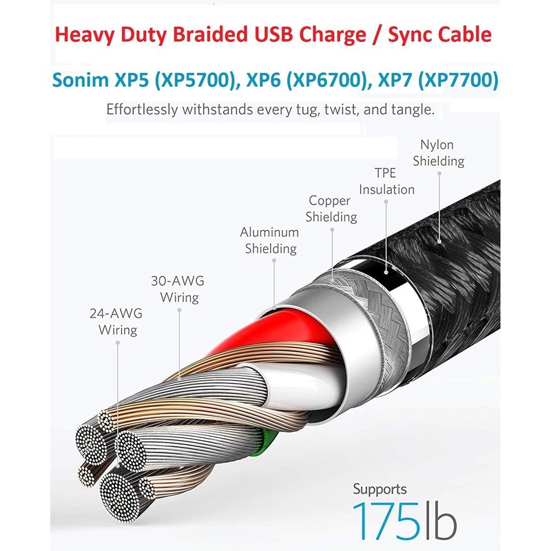 BELTRON Sonim Heavy Duty USB Charger/Sync Cable for Sonim XP5