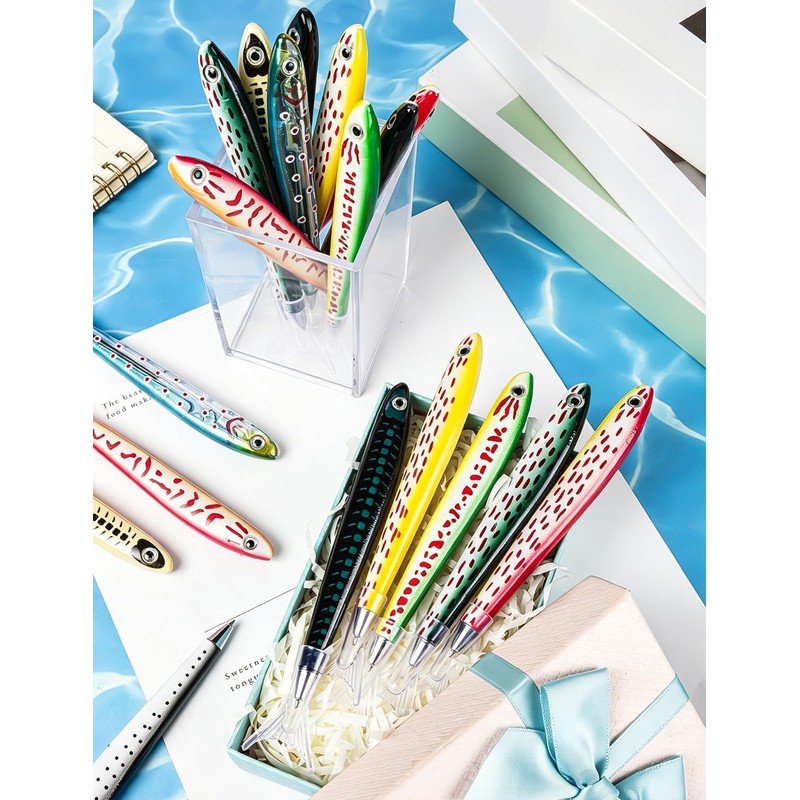 UAYVEBS 9Pcs Fish Pen, Realistic Fishing Party Favors Pen