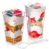 Qeirudu 3 oz Mini Dessert Cups with Lids and Spoons,