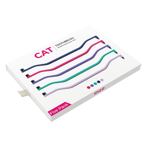 RYERCAT Set of 5 Dual Sided Cat Toothbrush - Kitten